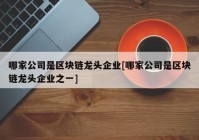 哪家公司是区块链龙头企业[哪家公司是区块链龙头企业之一]