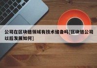 公司在区块链领域有技术储备吗[区块链公司以后发展如何]