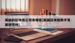 英国的区块链公司有哪些[英国区块链数字发展研究所]